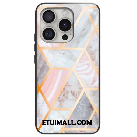 Etui iPhone 16 Pro Szkło Hartowane Z Różowego Marmuru Etui Ochronne