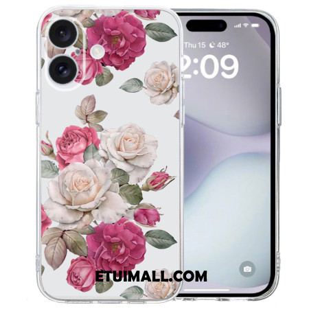 Etui iPhone 16 Przezroczyste Piwonie Graniczne