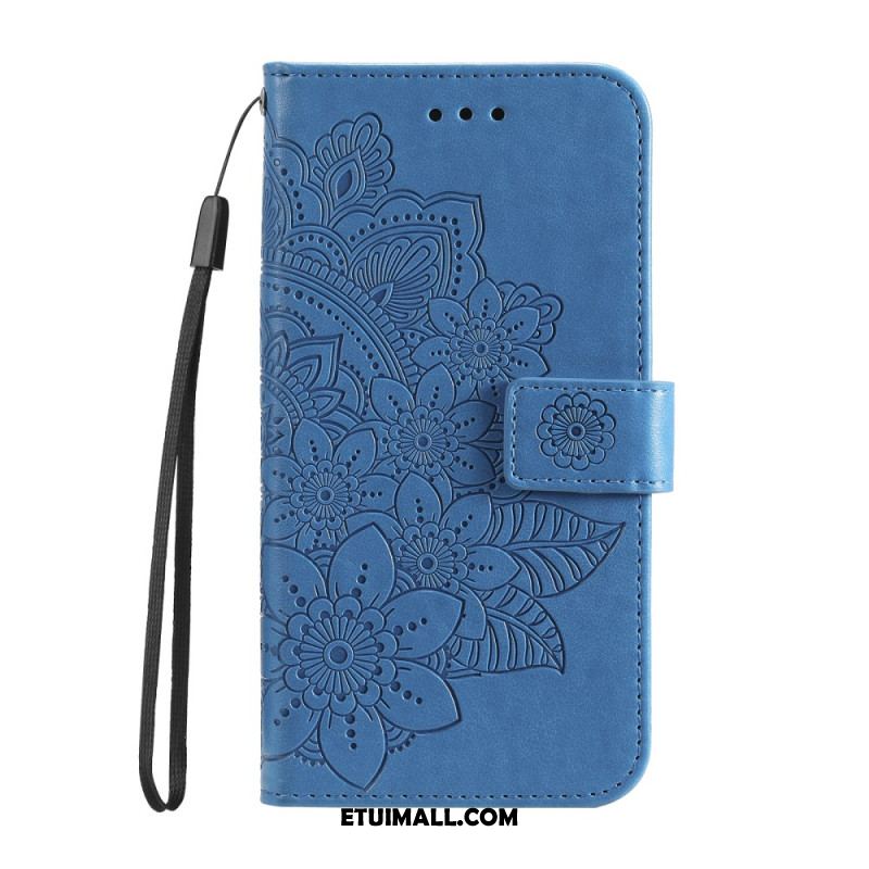 Skórzany Futerał Google Pixel 8a Etui Na Telefon Drukowana Mandala Z Paskiem